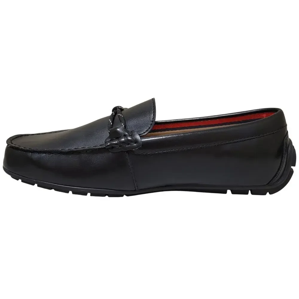 Club Room Men Nelsonn Slip On Bit Driver Loafers Size US 8.5M Black Faux Leather